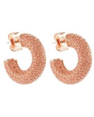 AMINA MUADDI Cameron Embellished Hoop Earrings - Pink