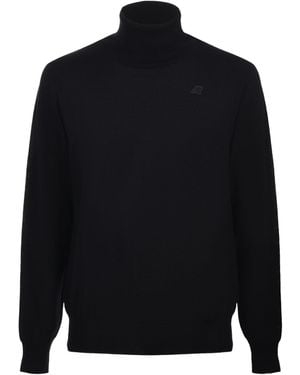 K-Way Turtleneck Wool Knitwear - Blue