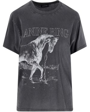 Anine Bing Harry Printed T-Shirt - Black