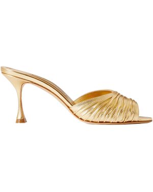 Manolo Blahnik Pirua 70 High Heel Sandals - Metallic
