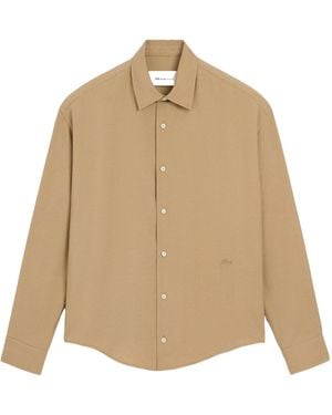 Ami Paris Long-Sleeved Shirt - Natural