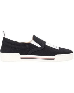 Thom Browne Logo-Patch Slip-On Trainers - Blue