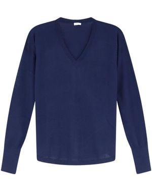 Aspesi V-Neck Long-Sleeve Knit Top - Blue