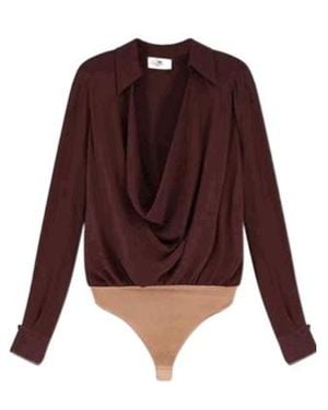 Elisabetta Franchi Georgette Bodysuit - Purple