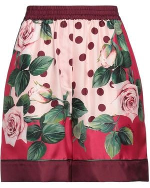 Dolce & Gabbana Satin Polka Dot Midi Skirt - Red