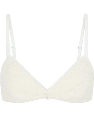 KHAITE Talita Cotton-Blend Poplin Bralette - Natural