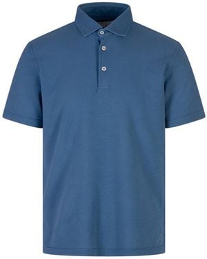 Fedeli Short-Sleeved Polo Shirt - Blue