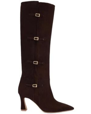Malone Souliers 70Mm Nolan Buckle-Detail Suede Knee-High Boots - Brown