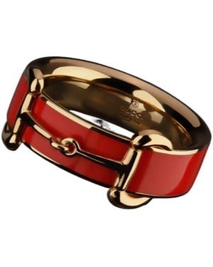 Gucci Horsebit Ring With Enamel - Brown
