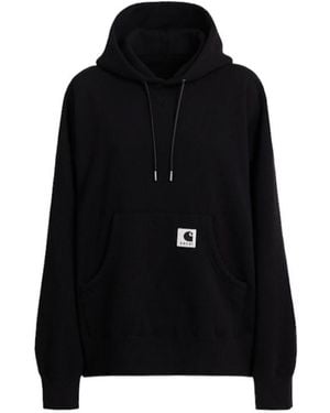 Sacai X Carhartt Wip Cotton Hoodie - Black