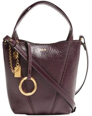 Chloé Spin Grain Leather Tote Bag - Purple