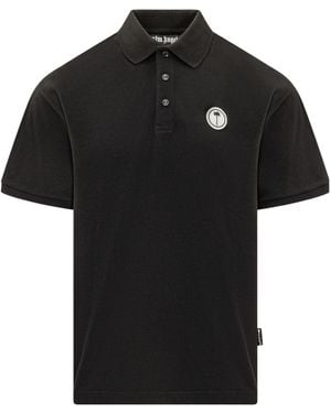 Palm Angels Palm Patch Short-Sleeved Polo Shirt - Black