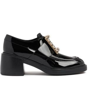 Roger Vivier 60Mm Viv Rangers Patent Loafers - Black