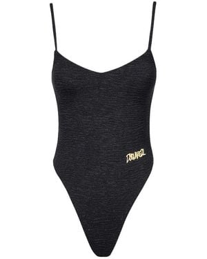DSquared² Textured Logo-Embroidered Swimsuit - Black