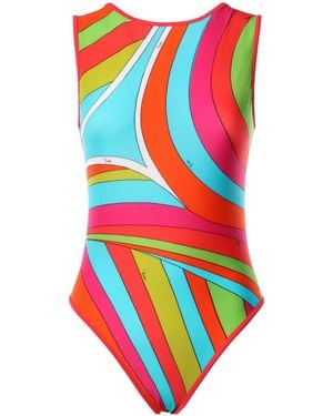 Emilio Pucci Iride-Print Swimsuit - White