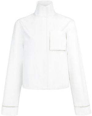 Alaïa Alaïa High Neck Pocket Detail Top - White