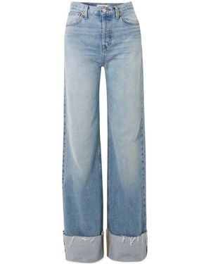 RE/DONE High-Waisted Wide-Leg Jeans - Blue