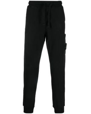 Stone Island Cargo-Pocket Track Trousers - Black