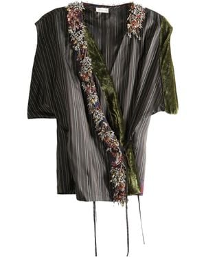 Dries Van Noten Clematia Embellished Top - Black