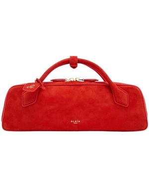 Alaïa Suede Clutch - Red