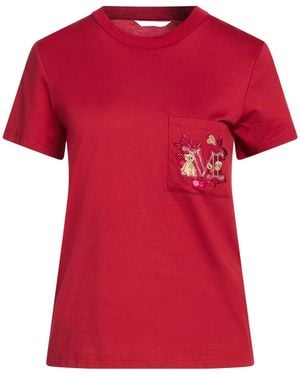 Max Mara Logo Short Sleeve T-Shirt - Red