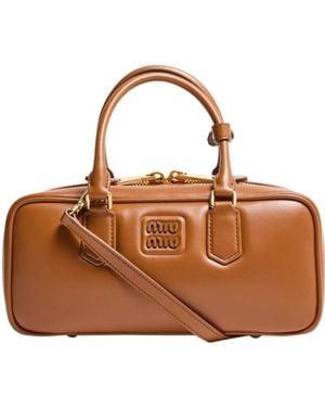 Miu Miu Arcadie Leather Handbag - Brown