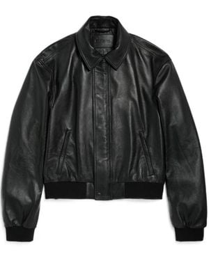 Balenciaga Leather Taxi Jacket - Black