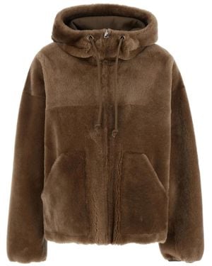 Blancha Reversible Shearling Jacket - Brown