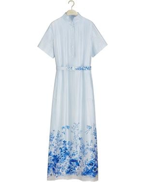 Dior Iviera Long Belted Shirtdress - Blue