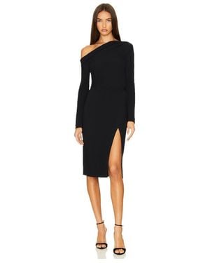 Theory Off-Shoulder Midi Dress - Black