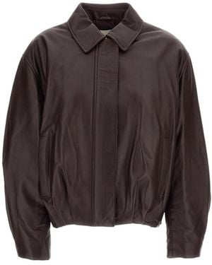 Arma Boxy Leather Jacket - Brown