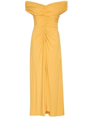 Jonathan Simkhai Draped Stretch-Jersey Midi Dress - Yellow