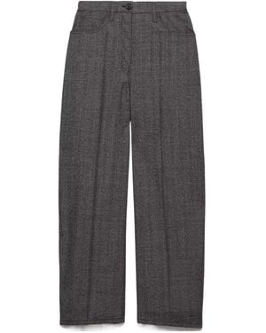 Prada Mouliné Wool Trousers - Grey