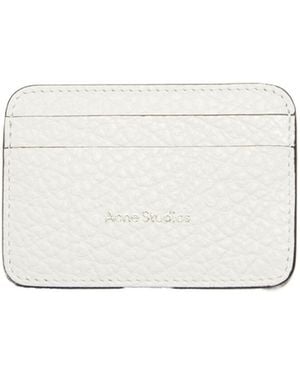 Acne Studios Logo Embossed Leather Cardholder - White