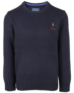 Polo Ralph Lauren Logo Round-Neck Sweater - Blue