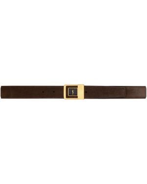 Saint Laurent La 66 Buckle Belt - White