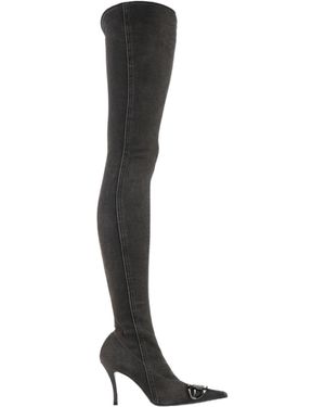 DIESEL Denim Over-The-Knee Boots - White