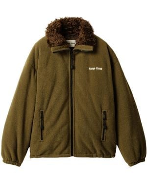 Miu Miu Fleece Down Jacket - Green