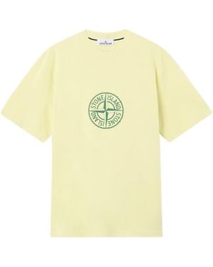 Stone Island Compass Printed Regular-Fit T-Shirt - Yellow