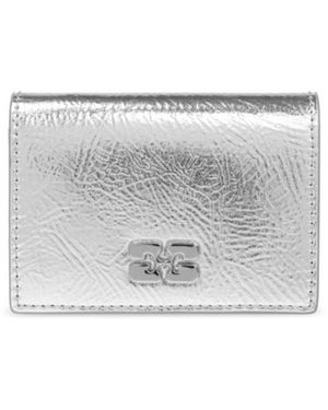 Ganni Wallet With Logo - Grey