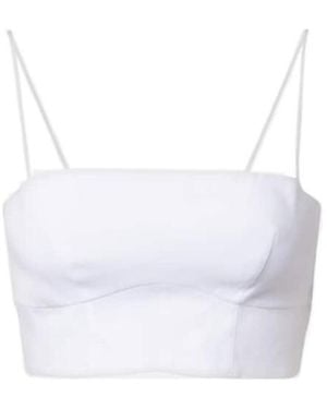 Gabriela Hearst Linen Crop Top - White