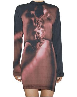 Eytys Rhye Pleated Graphic-Printed Mini Dress - Multicolour