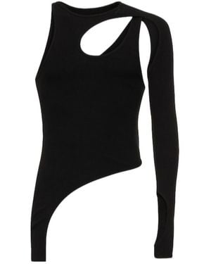 Dion Lee One-Shoulder Long-Sleeved T-Shirt - Black
