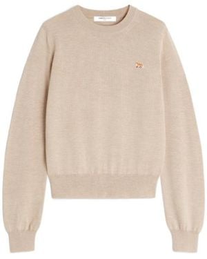 Maison Kitsuné Maison Kitsuné Fox Patch Knitted Jumper - Natural