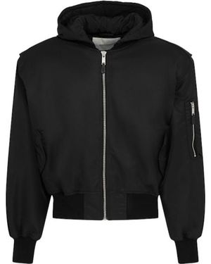 Entire studios Hooded Broad Bomber Jacket - Black