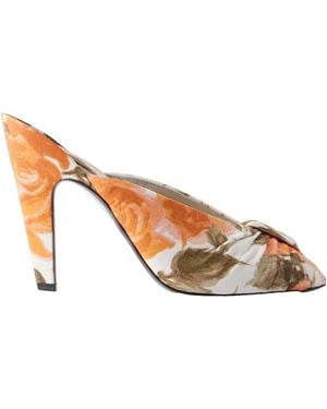 Chloé Suzie Ruched Floral-Print Satin Sandals - Brown