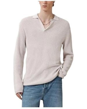 AllSaints Ribbed Polo-Neck Jumper - Grey
