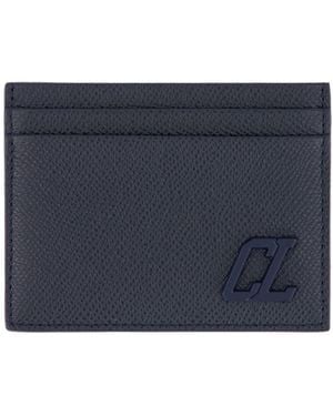 Christian Louboutin Groovy Logo Plaque Card Holder - Blue