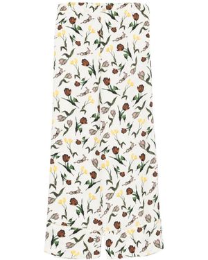 Marni Tulips-Hares-Print Pants - White