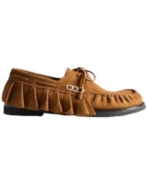 JW Anderson Jw Anderson Pleated Detail Loafers - Brown